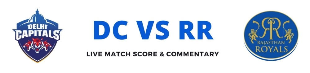 DC vs RR live score