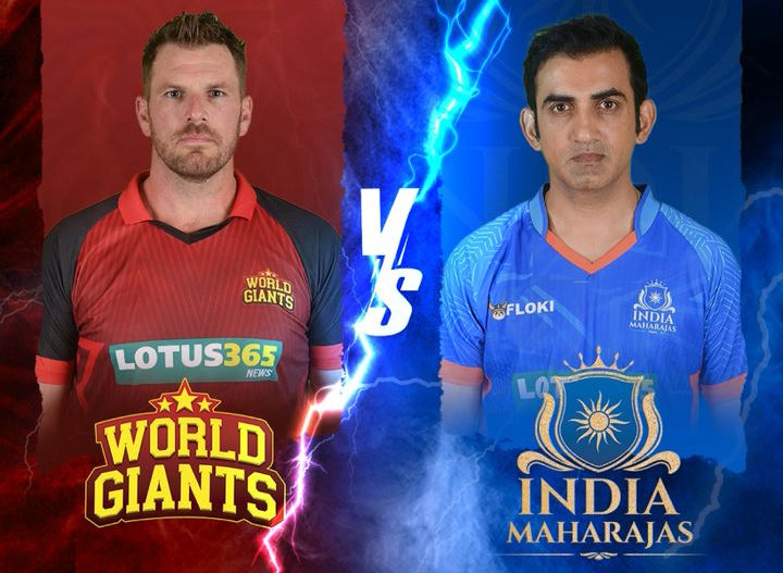 India Maharajas vs World Giants Live Score 2023 with Full Match Scorecard, Commentary, Toss, Playing 11 & LLC Live score today